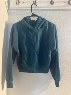 Forest Green Women's Cropped Hooded Sweatshirt